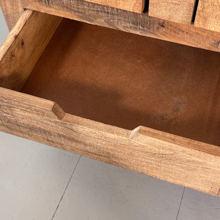 Tall Rustic Wood Larder Cabinet On Wheels H180cm