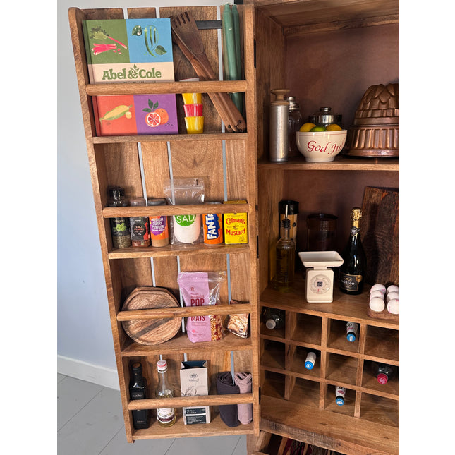 Rustic larder cabinet on wheels - Elderflower Lane