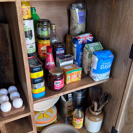 Rustic larder cabinet on wheels - Elderflower Lane