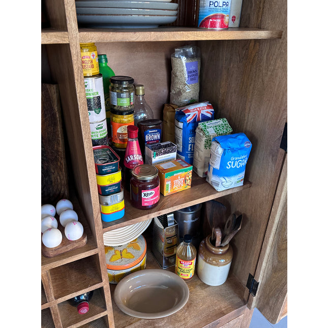 Rustic larder cabinet on wheels - Elderflower Lane