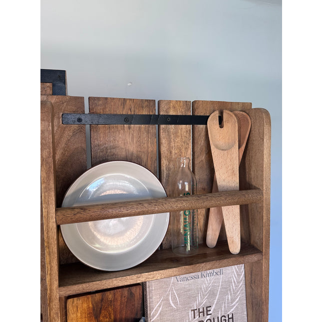 Rustic larder cabinet on wheels - Elderflower Lane