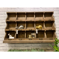 wood multi pigeon hole wall storage cabinet