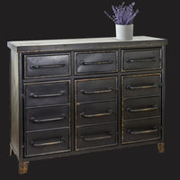 Black metal industrial home storage cabinet