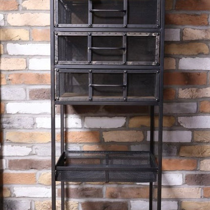 Black metal tall storage cabinet Uk - Elderflower Lane