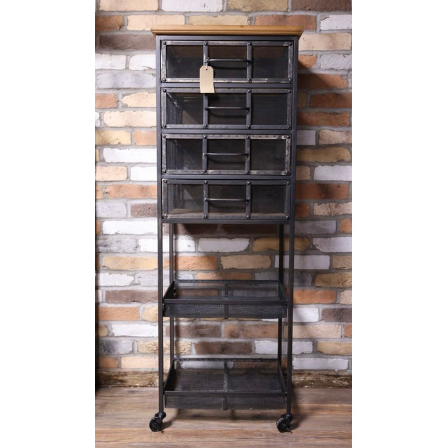 Black metal tall storage cabinet Uk - Elderflower Lane