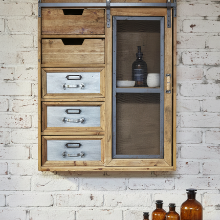 Rustic wood wall storage cabinet - UK - Elderflower Lane