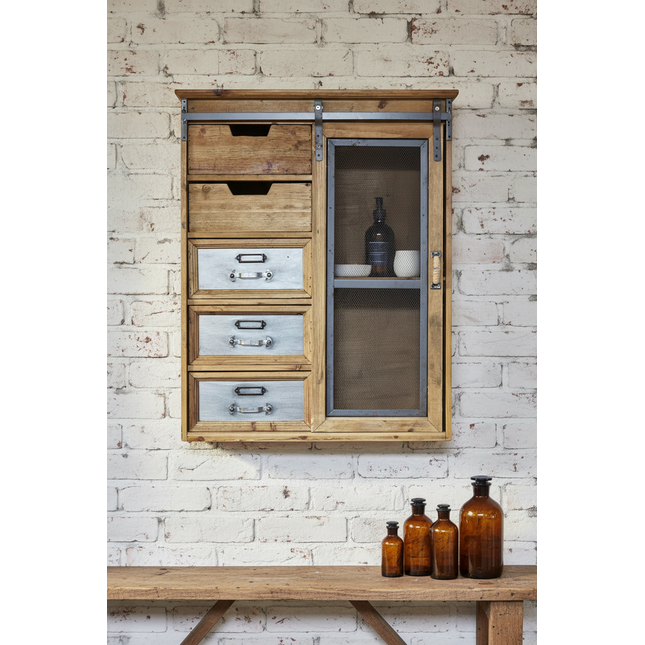 Rustic wood wall storage cabinet - UK - Elderflower Lane