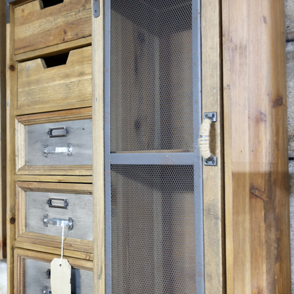 Wood and metal wall shelf cabinet - Back in stock May