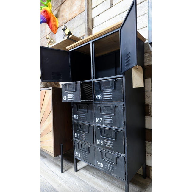 Black metal Industrial utility storage locker cabinet