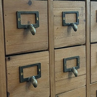Wood multi drawer apothecary storage cabinet