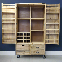 Large 6ft rustic wood larder-drinks-home storage cabinet