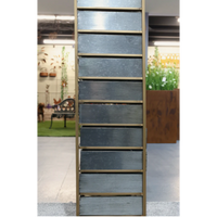 Tall slim bank of 10 metal storage drawers