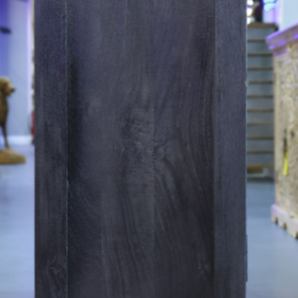 Black wood ornate carved 2 door cupboard