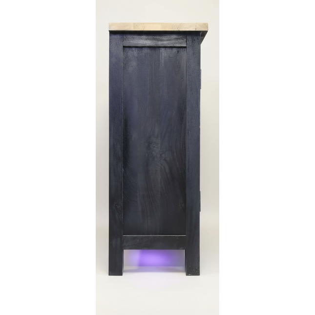 Black wood ornate carved 2 door cupboard