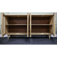 Large rattan arched & wood sideboard
