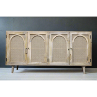 Large rattan arched & wood sideboard