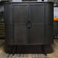Ribbed metal storage cabinet. uk