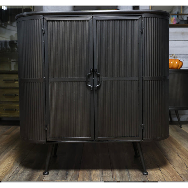 Ribbed metal storage cabinet. uk