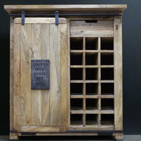 Industrial iron & wood wine storage cabinet