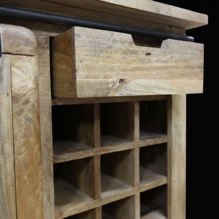 Rustic wood and iron wine rack  UK - Elderflower Lane