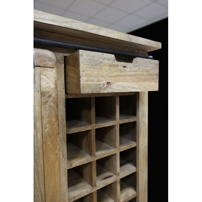 Rustic wood and iron wine rack - Elderflower Lane