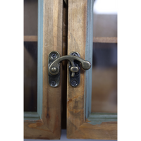 Multi compartment wood & glass collectors wall display cabinet