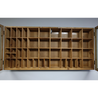 Multi compartment wood & glass collectors wall display cabinet uk