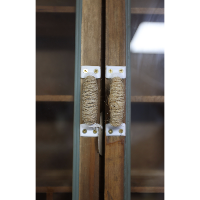 Wood & glass collectors wall display cabinet