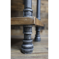 Tall Iron pipe & rustic wood 5 tier wall shelf unit