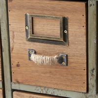 Green multi compartment wood storage cabinet