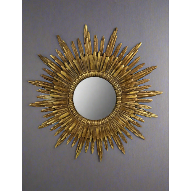 antique gold sunburst wall mirror - Elderflower Lane
