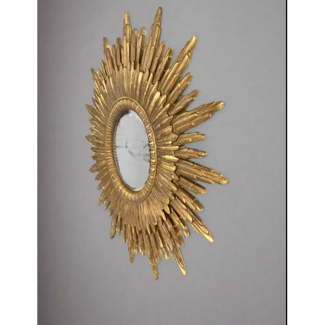 Big antique gold sunburst wall mirror uk