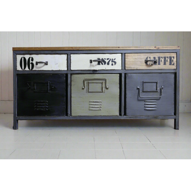 Industrial rustic home storage range