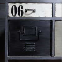 Wood topped multi drawer storage cabinet