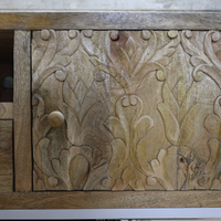 White metal & rustic wood TV storage cabinet