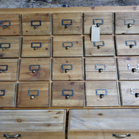 Large multi drawer apothecary storage cabinet