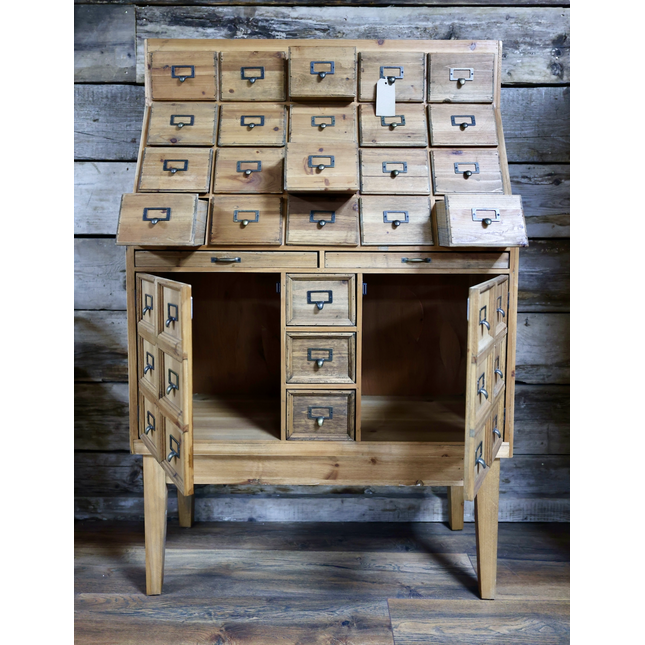 Large multi drawer apothecary storage cabinet