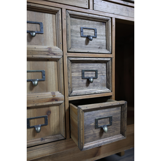 Large multi drawer apothecary storage cabinet