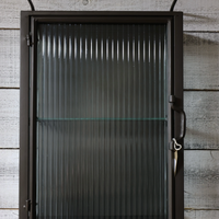 Small ribbed glass & metal bathroom wall cabinet - Elderflower Lane