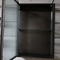 Small ribbed glass & metal bathroom wall cabinet - Elderflower Lane