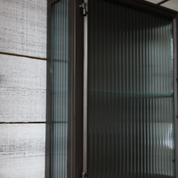 Small ribbed glass & metal bathroom wall cabinet - Elderflower Lane