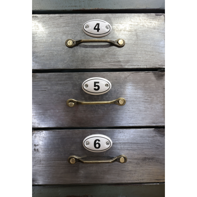Green metal & brushed steel multi drawer cabinet