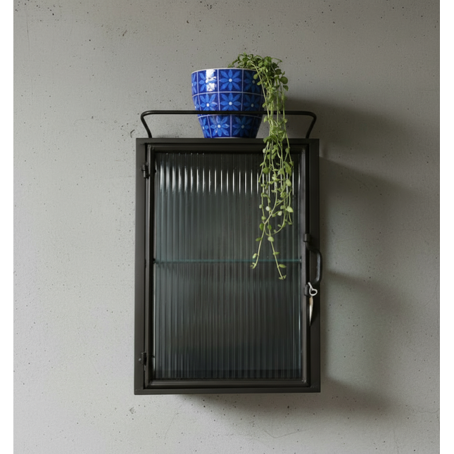 Ribbed glass bathroom cabinet - Elderflower Lane