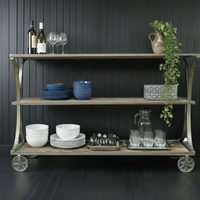 3 tier wooden serving trolley shelves - Elderflower Lane