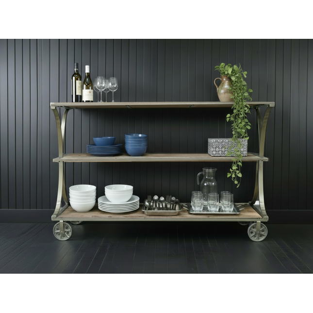 3 tier wooden serving trolley shelves - Elderflower Lane