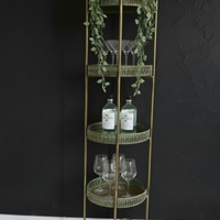 Tall slim gold  display shelves uk
