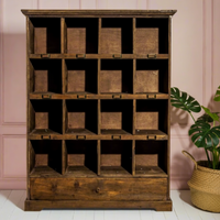 Tall rustic wood cubby hole storage cabinet - Elderflower Lane