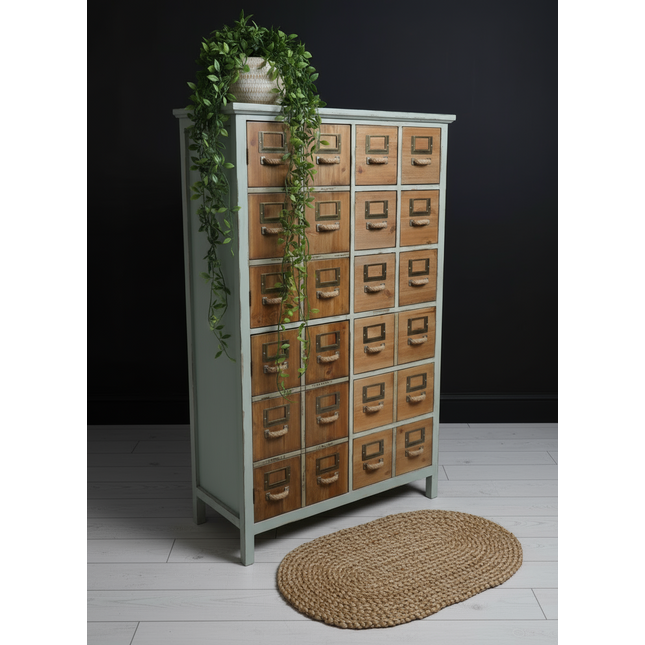 Green multi drawer storage cabinet - Elderflower Lane