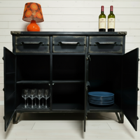 Black metal industrial cabinet range - Elderflower Lane