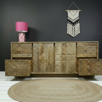 Carved wood large wood sideboard - Elderflower  Lane